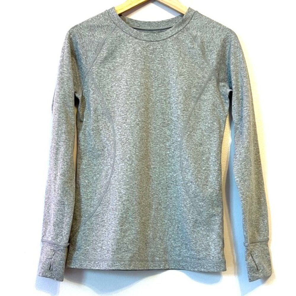 Eddie Bauer Train Ascent Pro Base Layer Crewneck Top Heather Oatmeal Tan Small